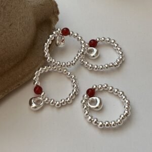 S925 Sterling Silver Ring with Agate