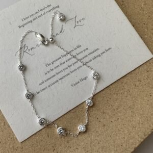 S925 Silver Vintage Zircon Bead Bracelet