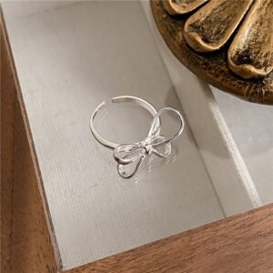 S925 Sterling Silver Bow Open Ring
