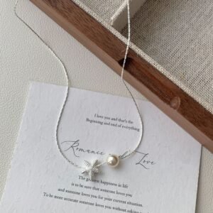 S925 Starfish Pearl Necklace